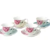 Marie Dumas Miranda Kerr Everyday Friendship Set of 4 Teacups & Saucers
