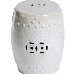 Marie Dumas Mother of Pearl Shell Ceramic Stool