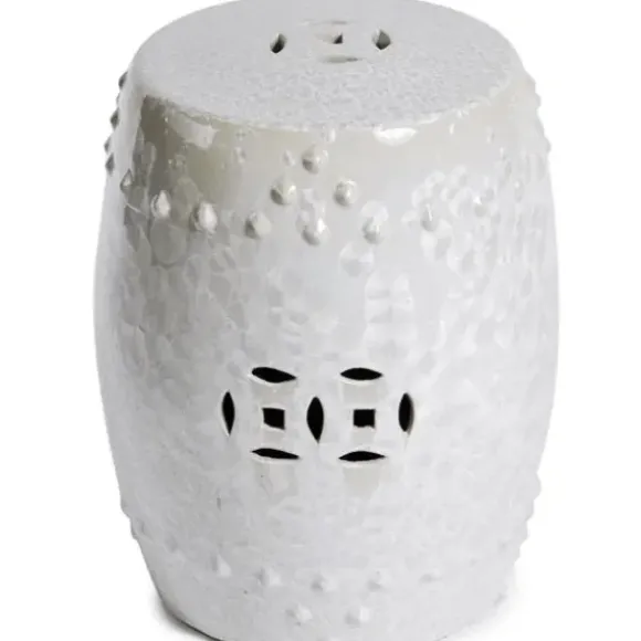Marie Dumas Mother of Pearl Shell Ceramic Stool