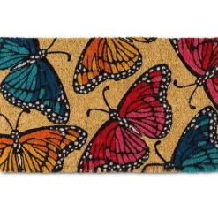 Marie Dumas Multicolor Butterflies Doormat