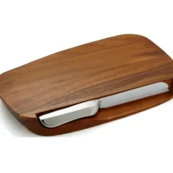 Marie Dumas Nambe Blend Bread Board with Knife