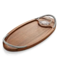 Marie Dumas Nambe Braid Serving Board with Dipping Dish