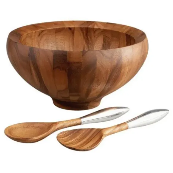 Marie Dumas Nambe Yaro Salad Bowl with Servers