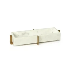 Marie Dumas Nero Marble Tray with Metal Base