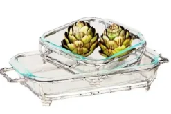 Marie Dumas Nickel Bamboo Rectangular Baking Dish