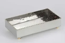 Marie Dumas Nickel Gold Beaded Guest Towel Tray