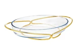 Marie Dumas Oval Glass Baking Dish - Gold