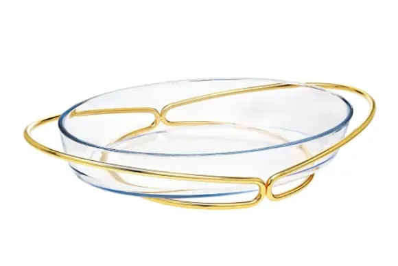 Marie Dumas Oval Glass Baking Dish - Gold