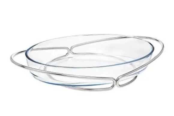 Marie Dumas Oval Glass Baking Dish - Nickel