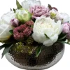 Marie Dumas Peony & Rose in Hammered Bowl Floral Arrangement