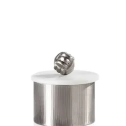 Marie Dumas Pewter Canister with Marble Lid - Small