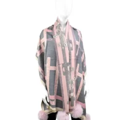 Marie Dumas Pink Belt Design Scarf