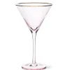 Marie Dumas Pink Martini Glass with Gold Rim