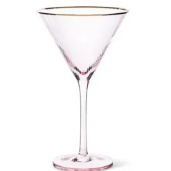 Marie Dumas Pink Martini Glass with Gold Rim