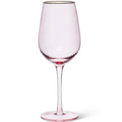 Marie Dumas Pink Wine Gobelet with Gold Rim