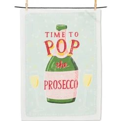 Marie Dumas Pop the Prosecco Tea Towel