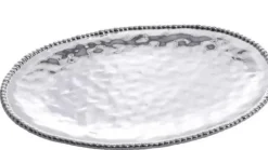 Marie Dumas Porcelain Large Oval Platter - Silver