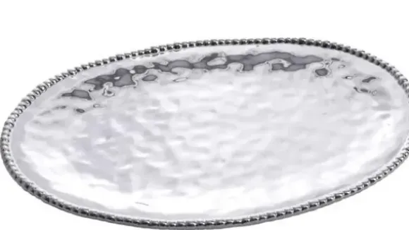 Marie Dumas Porcelain Large Oval Platter - Silver