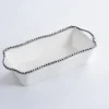 Marie Dumas Porcelain Loaf Baking Dish - White & Silver