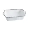 Marie Dumas Porcelain Rectangular Baking Dish - White & Silver
