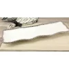 Marie Dumas Porcelain Rectangular Serving Piece - White and Silver