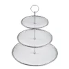 Marie Dumas Porcelain White & Silver 3-Tier Stand