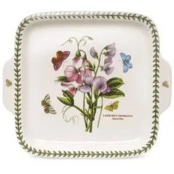 Marie Dumas Portmeirion Botanic Garden Square Handled Dessert Dish