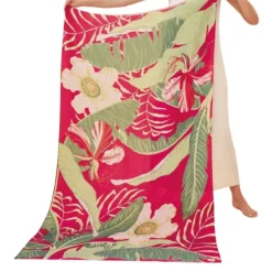 Marie Dumas Powder Delicate Tropical Dark Rose Scarf