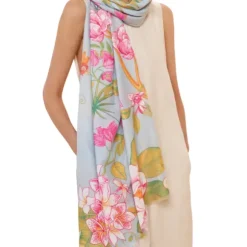 Marie Dumas Powder Floral Jungle Lavender Scarf