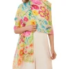 Marie Dumas Powder Watercolour Wildflowers Scarf