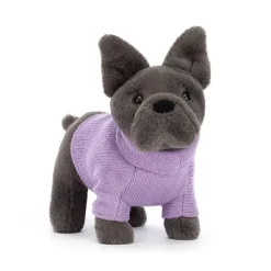 Marie Dumas Purple Sweater French Bulldog