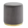 Marie Dumas Rachel Ottoman Grey/Gold