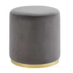 Marie Dumas Rachel Ottoman Grey/Gold