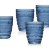 Marie Dumas Rain Drop Blue Double Old Fashioned - Set of 4