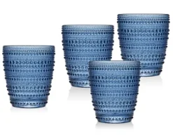 Marie Dumas Rain Drop Blue Double Old Fashioned - Set of 4