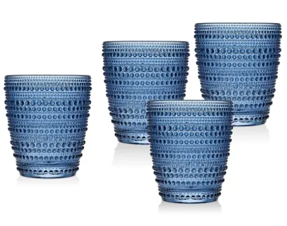 Marie Dumas Rain Drop Blue Double Old Fashioned - Set of 4