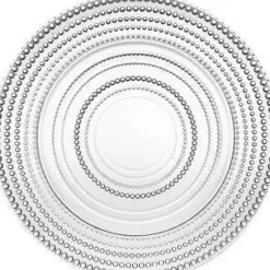 Marie Dumas Rain Drop Clear Dinner Plates - Set of 4