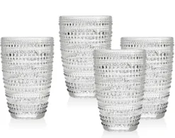 Marie Dumas Rain Drop Clear Hiball Set of 4