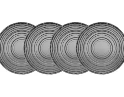 Marie Dumas Rain Drop Smoke Dinner Plates - Set of 4