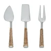 Marie Dumas Rattan Set of 3 Cheese Knives
