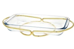 Marie Dumas Rectangular Glass Gold Baking Dish
