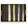 Marie Dumas Rectangular Gold Stripe Tray - Small