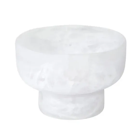 Marie Dumas Resin White Mini Pedestal Bowl