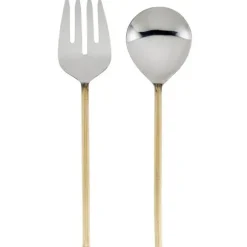 Marie Dumas Ribbed Handle Salad Servers