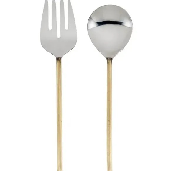 Marie Dumas Ribbed Handle Salad Servers