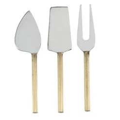 Marie Dumas Ribbed Set of 3 Cheese Knives