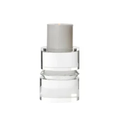 Marie Dumas Rings Crystal Pillar Holder - Small
