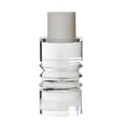 Marie Dumas Rings Crystal Pillar Holder - Tall
