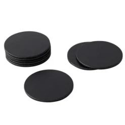 Marie Dumas Round Black Snakeskin Coasters
