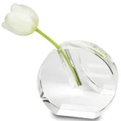 Marie Dumas Round Flat Glass Vase - Small